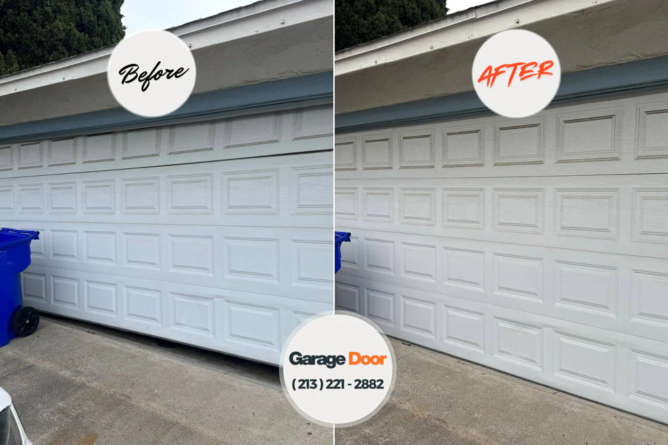 Before and after: garage door repair 75706